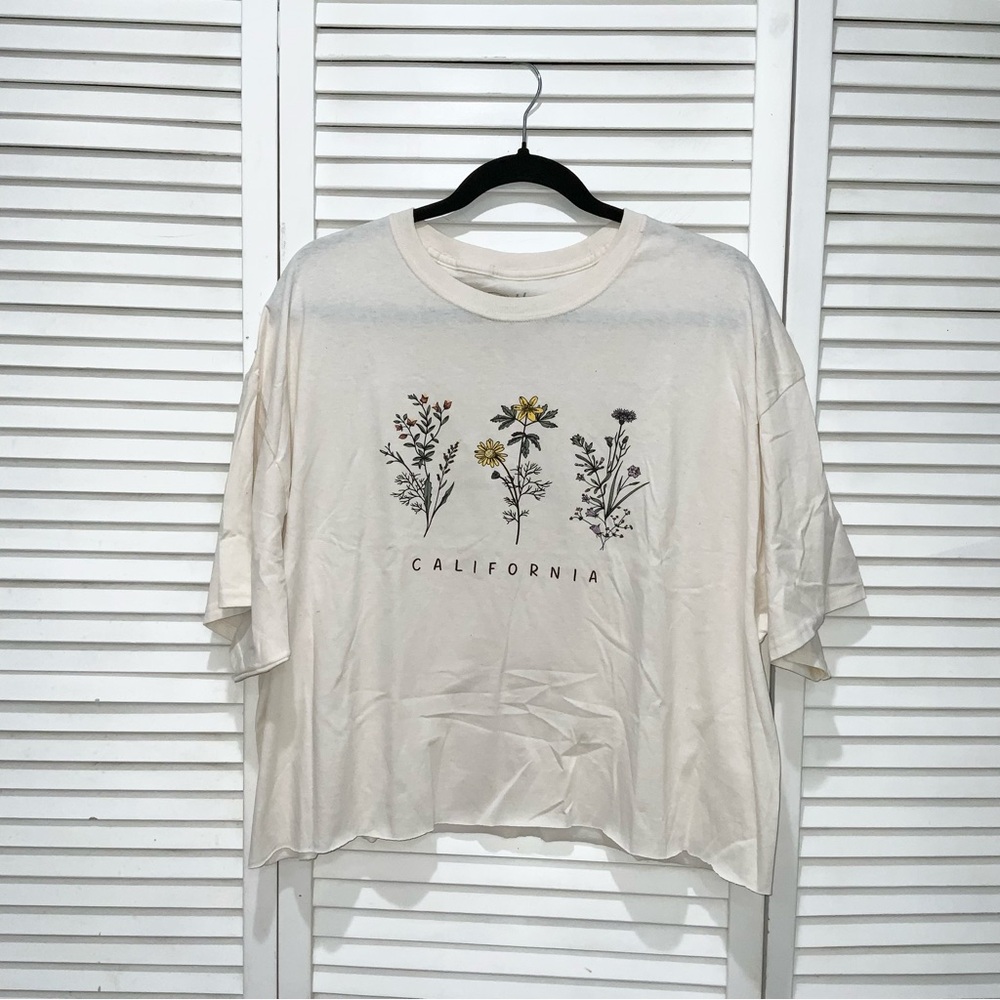 Gold Rush California Flowers Crop Top T-shirt